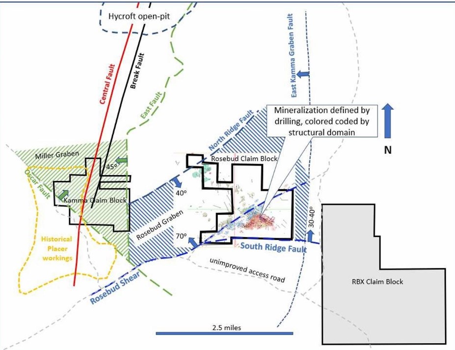 Structural Map - Rosebud Gold Project – SRK Consulting (US) Inc., January 2020